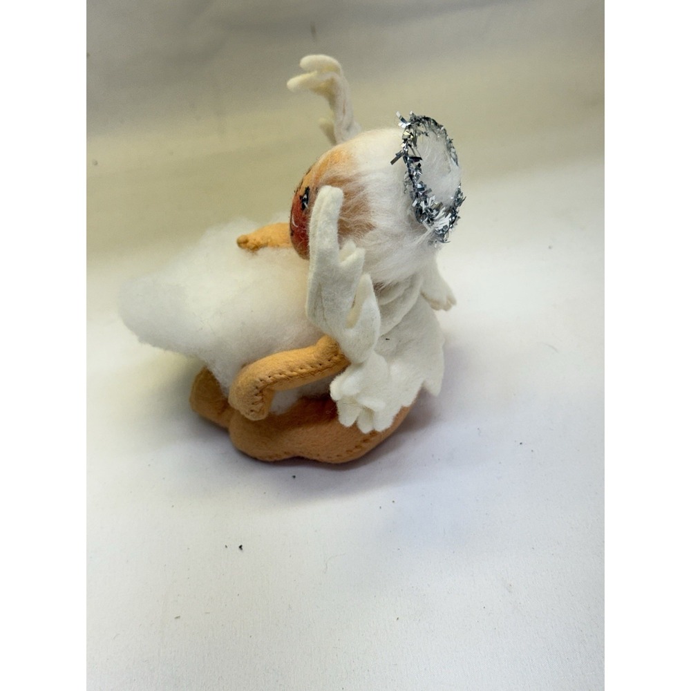 Annalee Doll Set Of 2 Angel Cherub on Fluffy Cloud Felt Figurines 1971 & 1981 - Picture 3 of 11